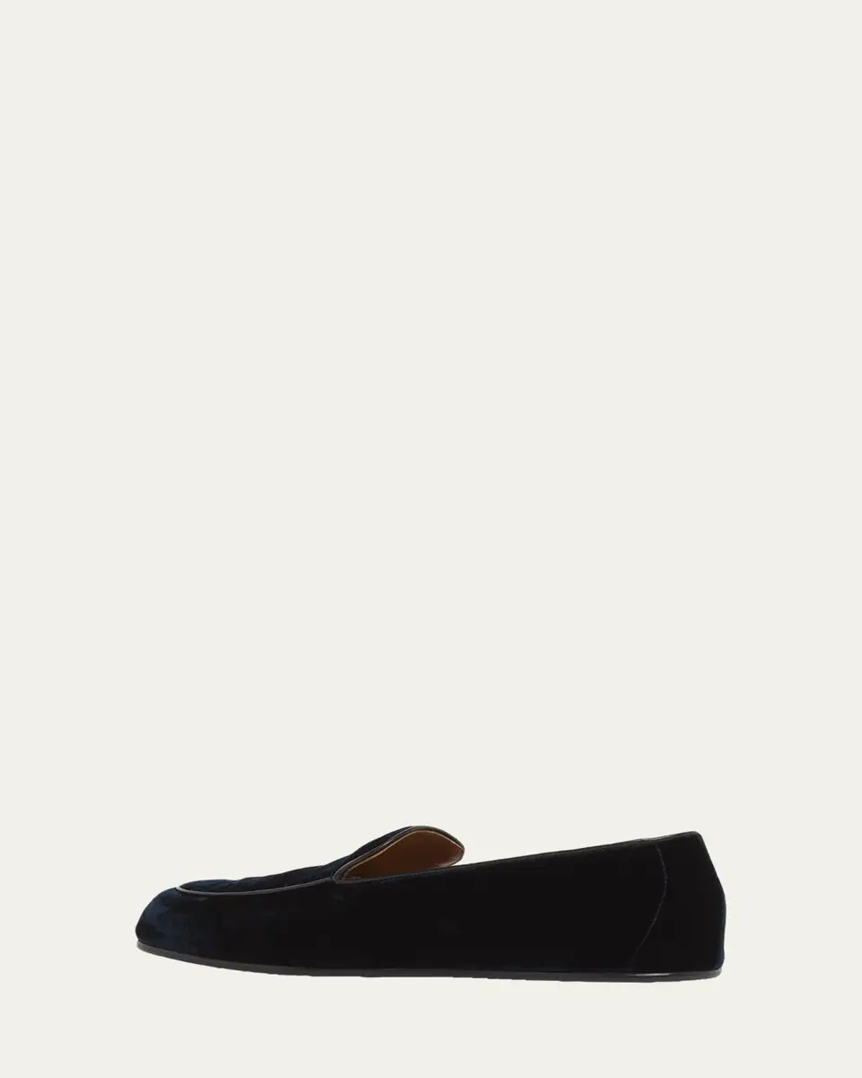 Tom Ford Men's Leo Velvet Apron-Toe Slippers | Thumbnail 4 Tom Ford Men's Leo Velvet Apron-Toe Slippers | Thumbnail 4
