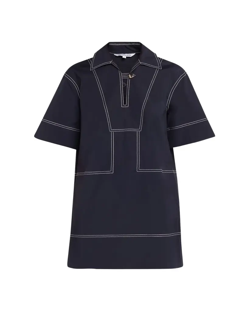 Veronica Beard Phelix Cotton Poplin Mini Tunic Dress | Image 1 Veronica Beard Phelix Cotton Poplin Mini Tunic Dress | Image 1