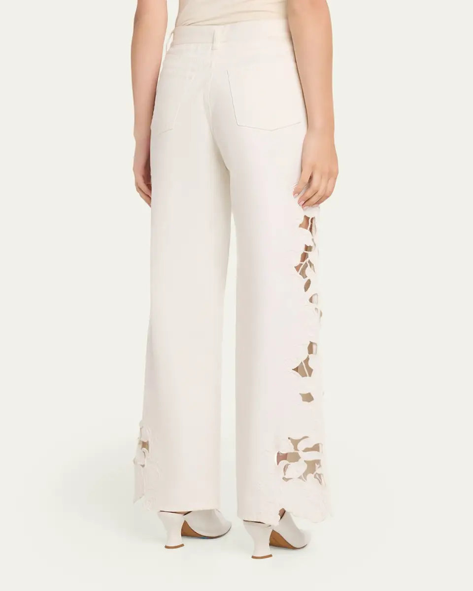 Simkhai Porter Floral Embroidered Jeans | Thumbnail 3 Simkhai Porter Floral Embroidered Jeans | Thumbnail 3