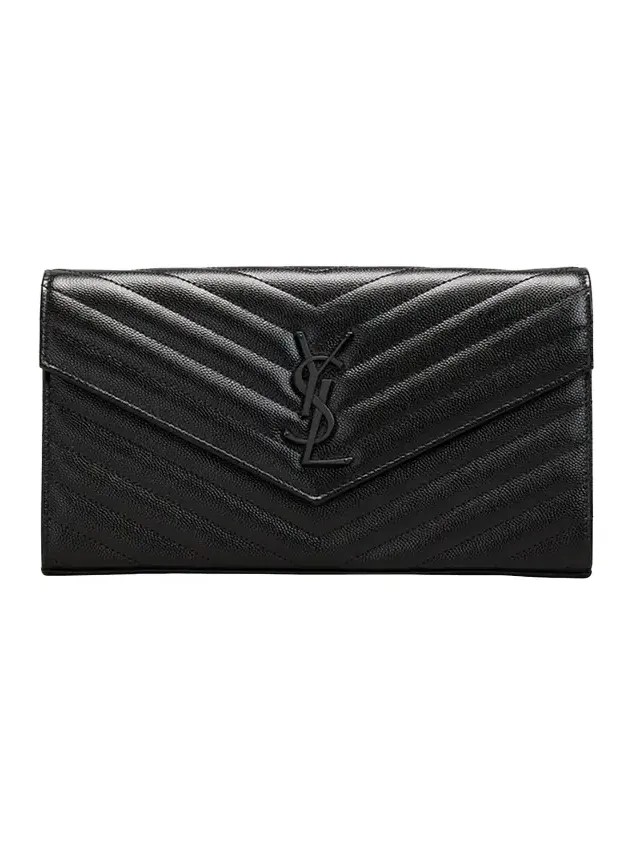 Cassandre YSL Monogram Large Wallet on Chain in Grained Leather
