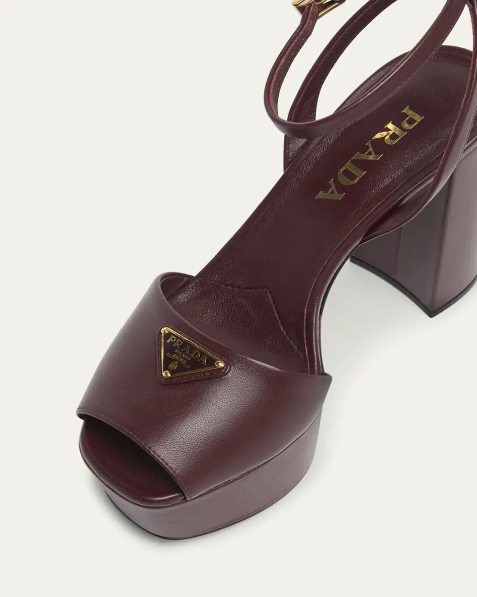Prada Nappa Triangle Peep-Toe Platform Sandals | Thumbnail 11 Prada Nappa Triangle Peep-Toe Platform Sandals | Thumbnail 11
