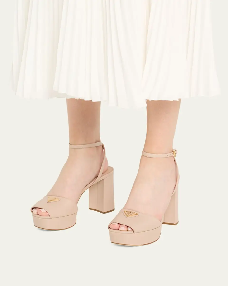 Prada Nappa Triangle Peep-Toe Platform Sandals | Thumbnail 6 Prada Nappa Triangle Peep-Toe Platform Sandals | Thumbnail 6