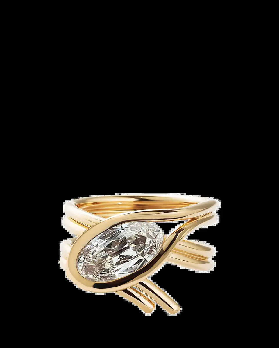 Mason and Books 14K Drapped Lasso Ring with Diamond | Thumbnail 2