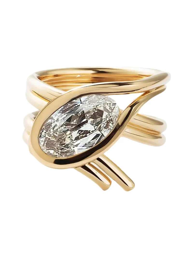 14K Drapped Lasso Ring with Diamond