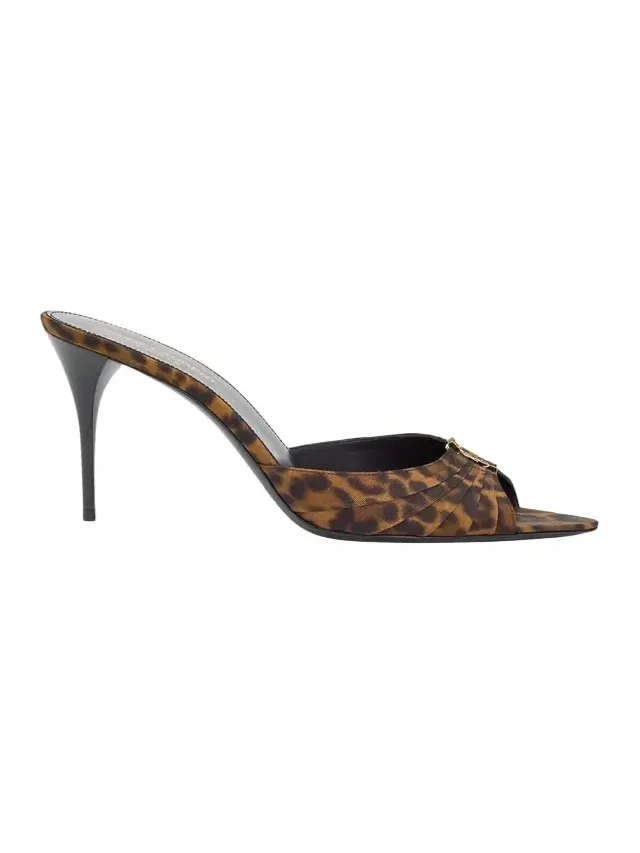 90mm Leopard Grosgrain Mule Pumps 90mm Leopard Grosgrain Mule Pumps