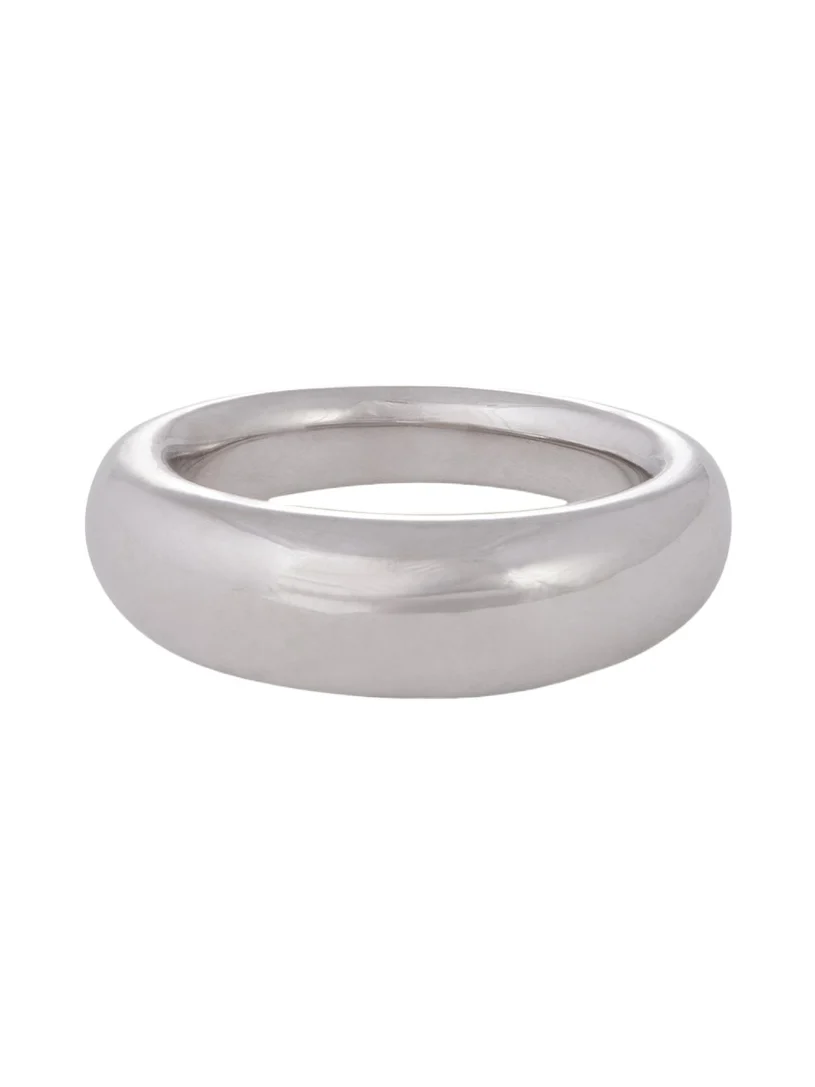18K White Gold 7mm French Dome Ring