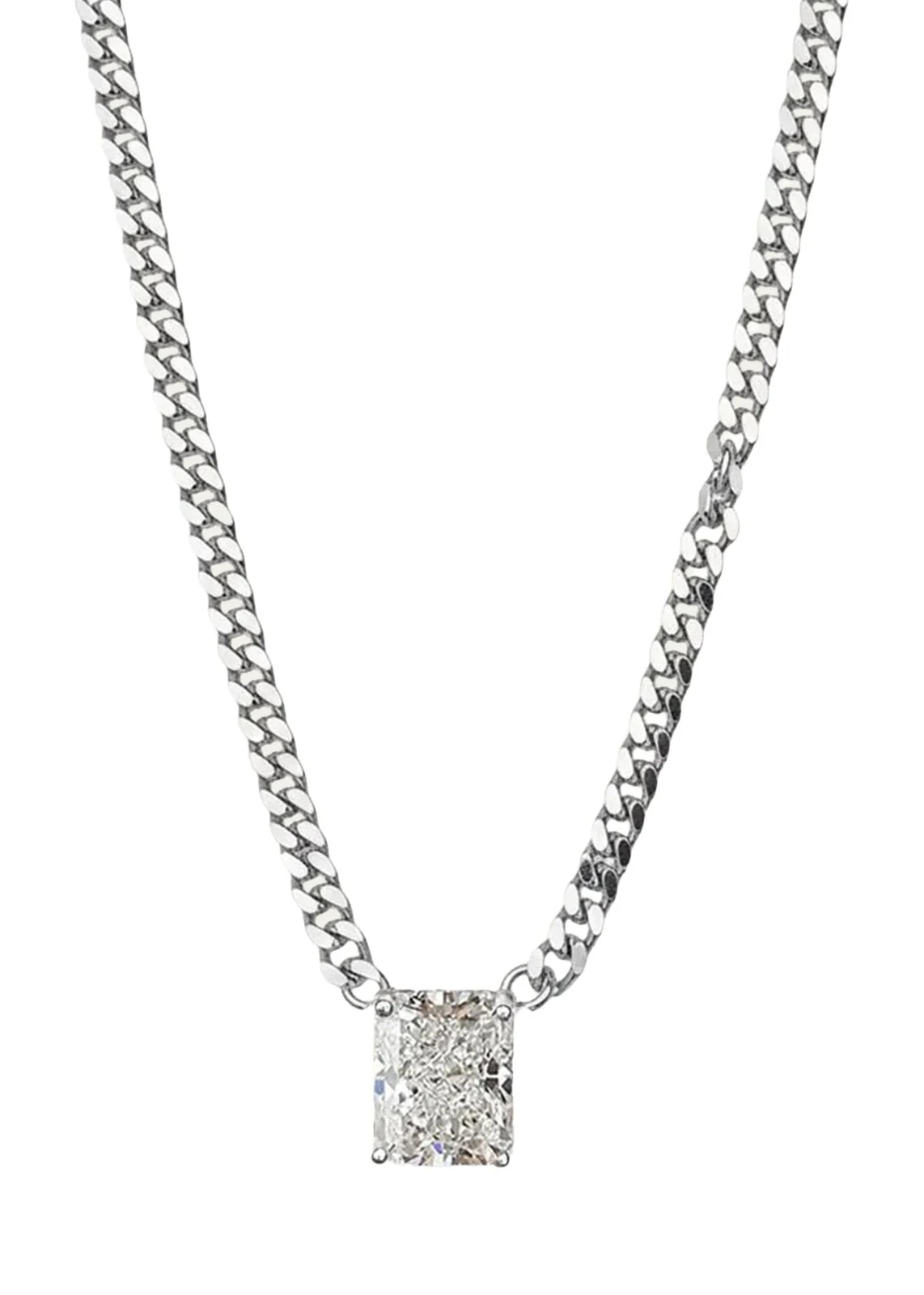 Jacques Rhodium Vermeil Cubic Zirconia Necklace Jacques Rhodium Vermeil Cubic Zirconia Necklace