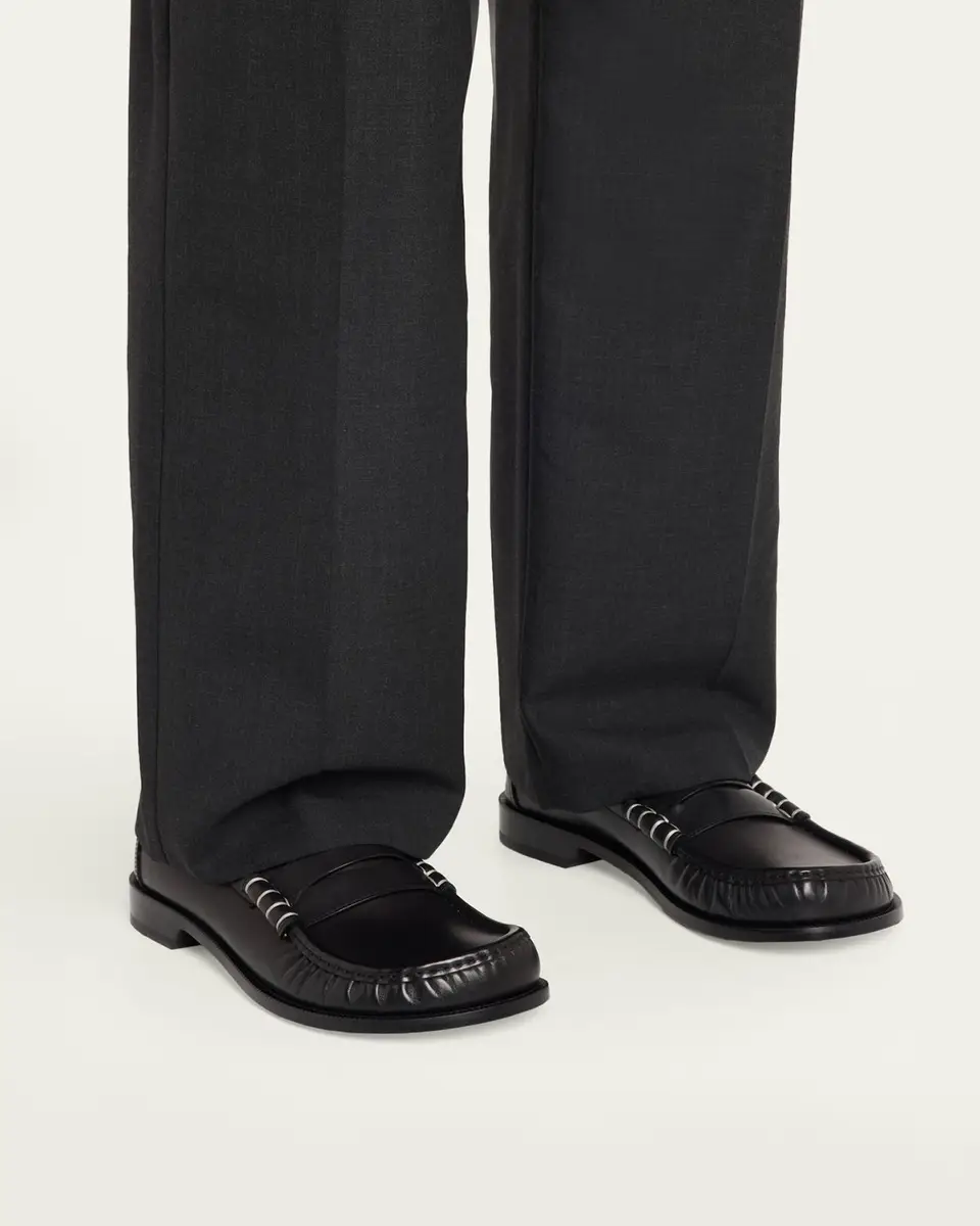 JW Anderson Men's Leather Moccasin-Toe Penny Loafers | Thumbnail 2 JW Anderson Men's Leather Moccasin-Toe Penny Loafers | Thumbnail 2