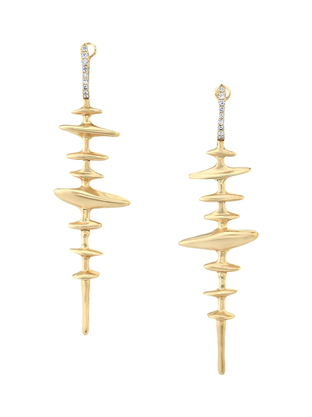 18K Yellow Gold Chrona Totem Earrings with Diamonds 18K Yellow Gold Chrona Totem Earrings with Diamonds