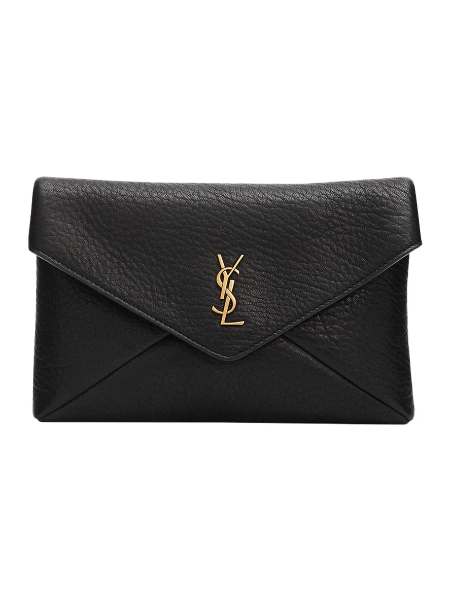 Saint Laurent Small YSL Grain Leather Pouch Bag
