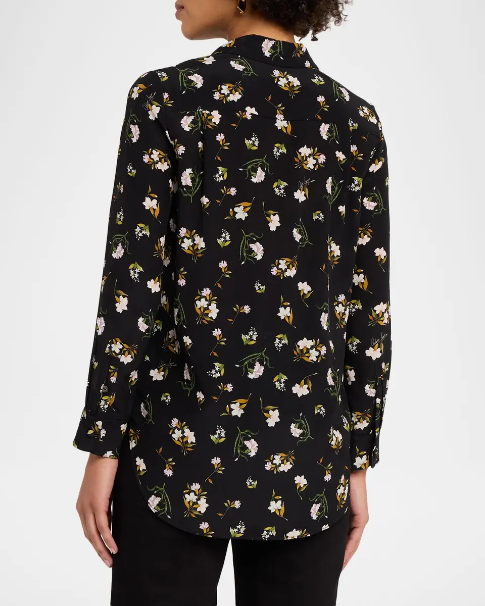 Adam Lippes Mathias Floral Silk Crepe De Chine Button-Down Shirt | Thumbnail 3 Adam Lippes Mathias Floral Silk Crepe De Chine Button-Down Shirt | Thumbnail 3