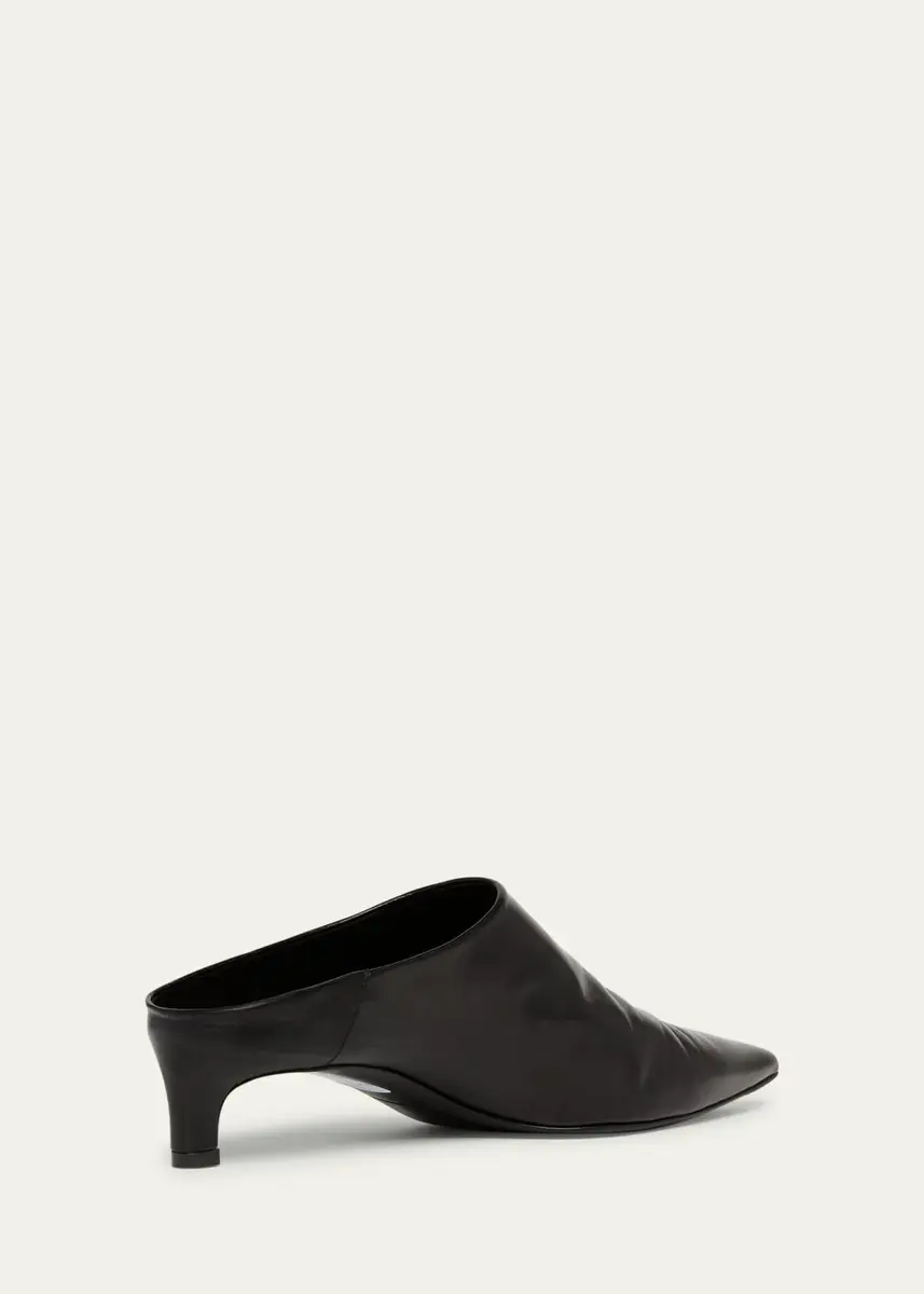 Jil Sander Leather Kitten Mule Pumps | Thumbnail 2