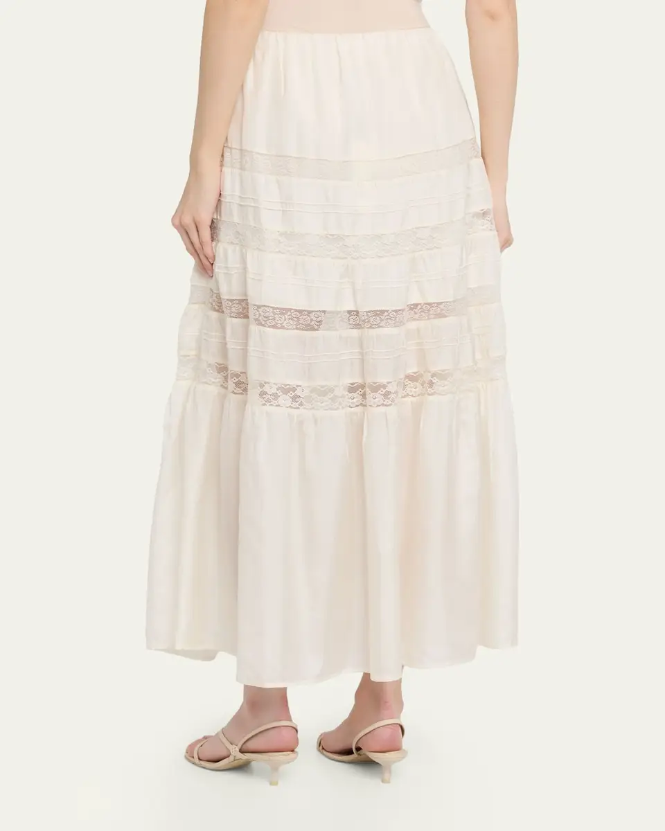 LoveShackFancy Nivine Silk Lace Maxi Skirt | Thumbnail 3 LoveShackFancy Nivine Silk Lace Maxi Skirt | Thumbnail 3
