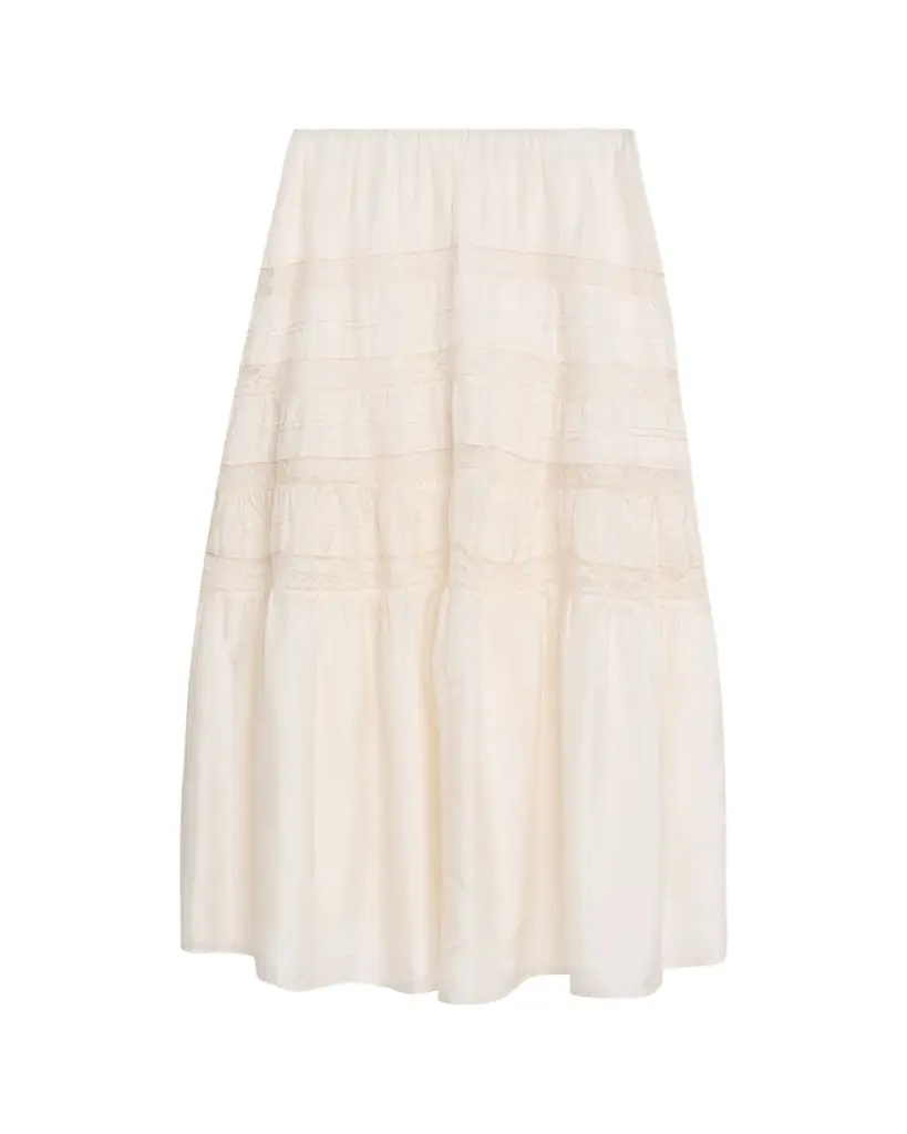LoveShackFancy Nivine Silk Lace Maxi Skirt | Image 1 LoveShackFancy Nivine Silk Lace Maxi Skirt | Image 1