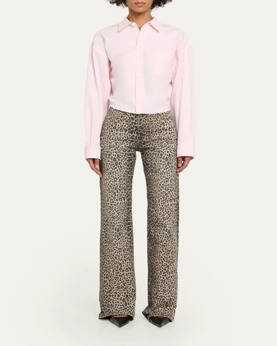 R13 Jane Wide-Leg Leopard Jeans | Thumbnail 2
