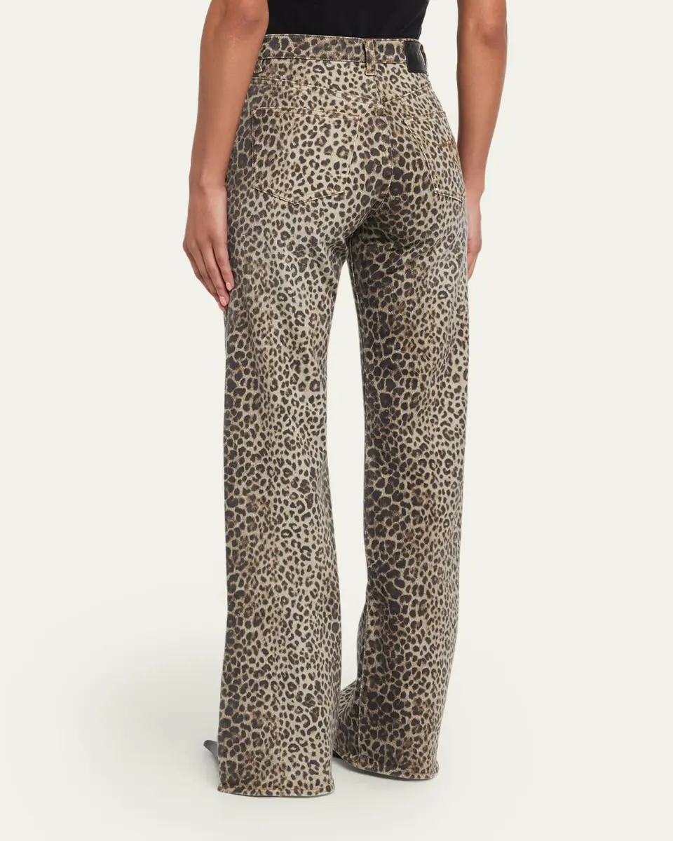 R13 Jane Wide-Leg Leopard Jeans | Thumbnail 3