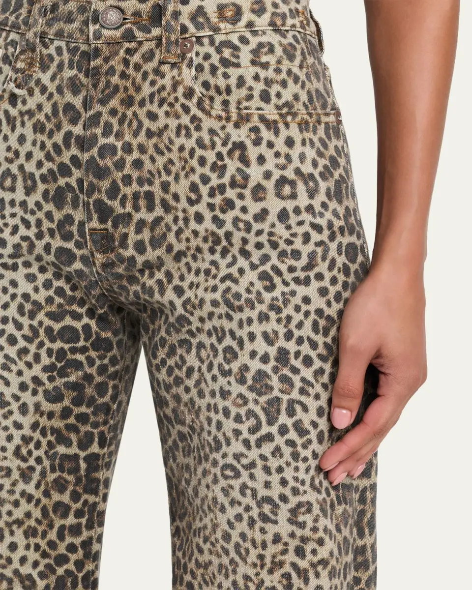 R13 Jane Wide-Leg Leopard Jeans | Thumbnail 5