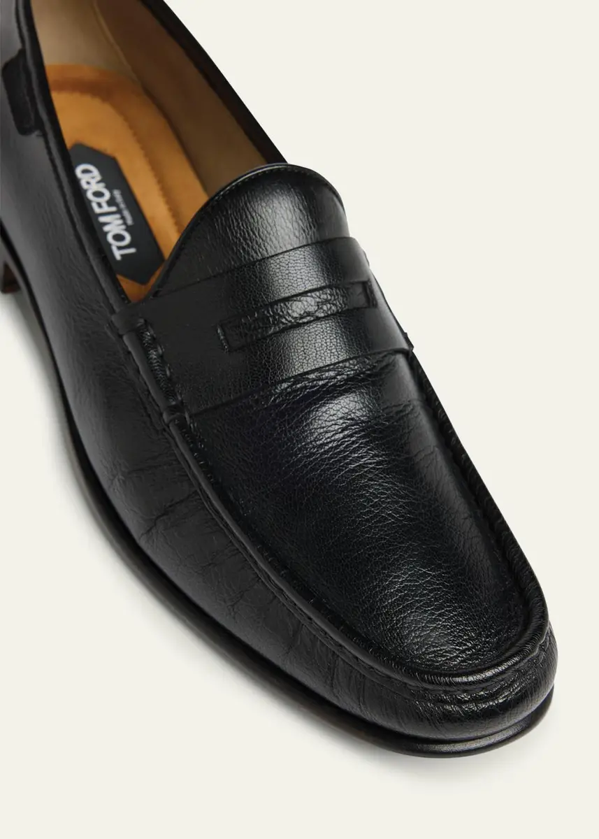 Tom Ford Men's York Grained Leather Penny Loafers | Thumbnail 5 Tom Ford Men's York Grained Leather Penny Loafers | Thumbnail 5