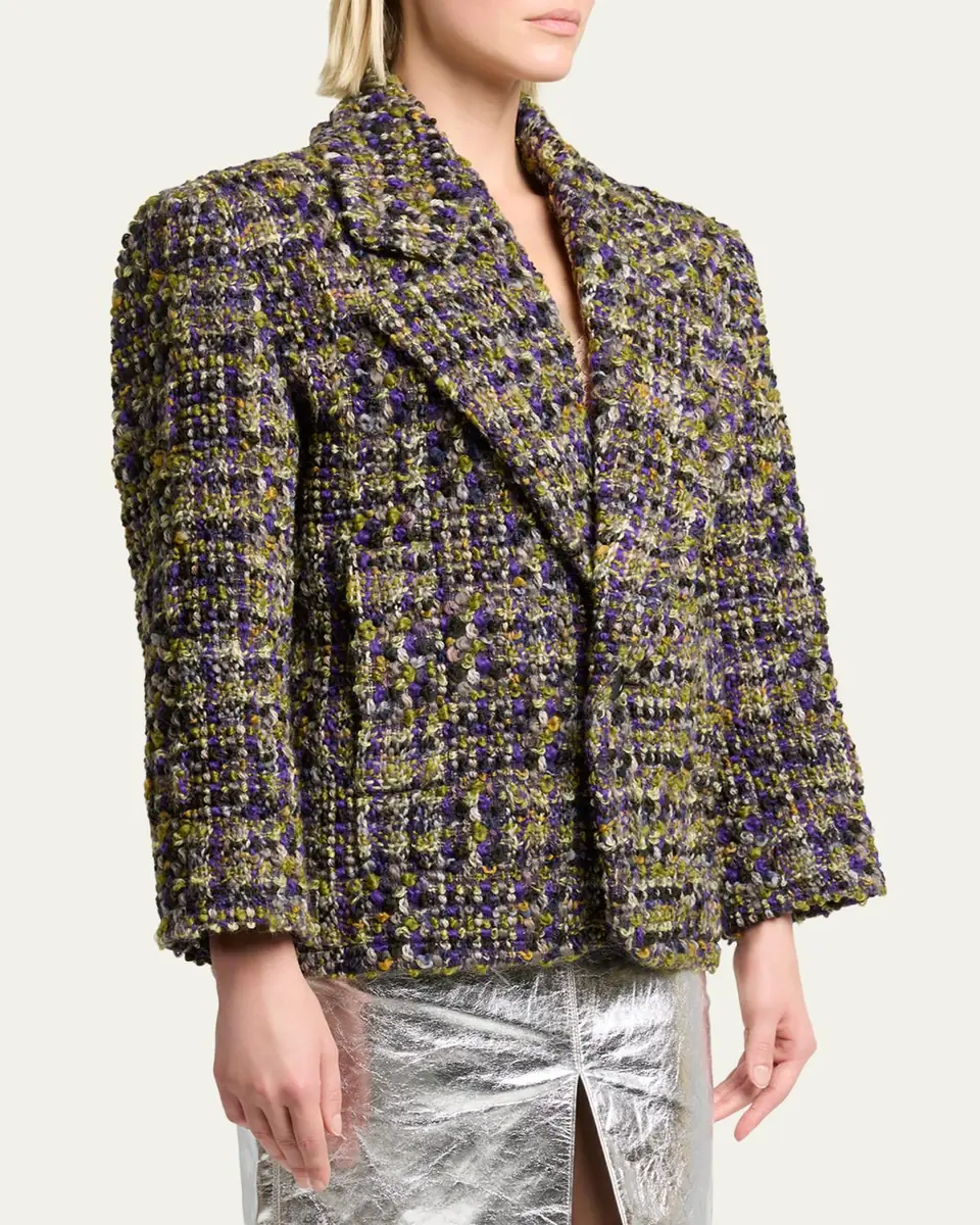 Saint Laurent Tweed Single-Breasted Jacket | Thumbnail 4 Saint Laurent Tweed Single-Breasted Jacket | Thumbnail 4