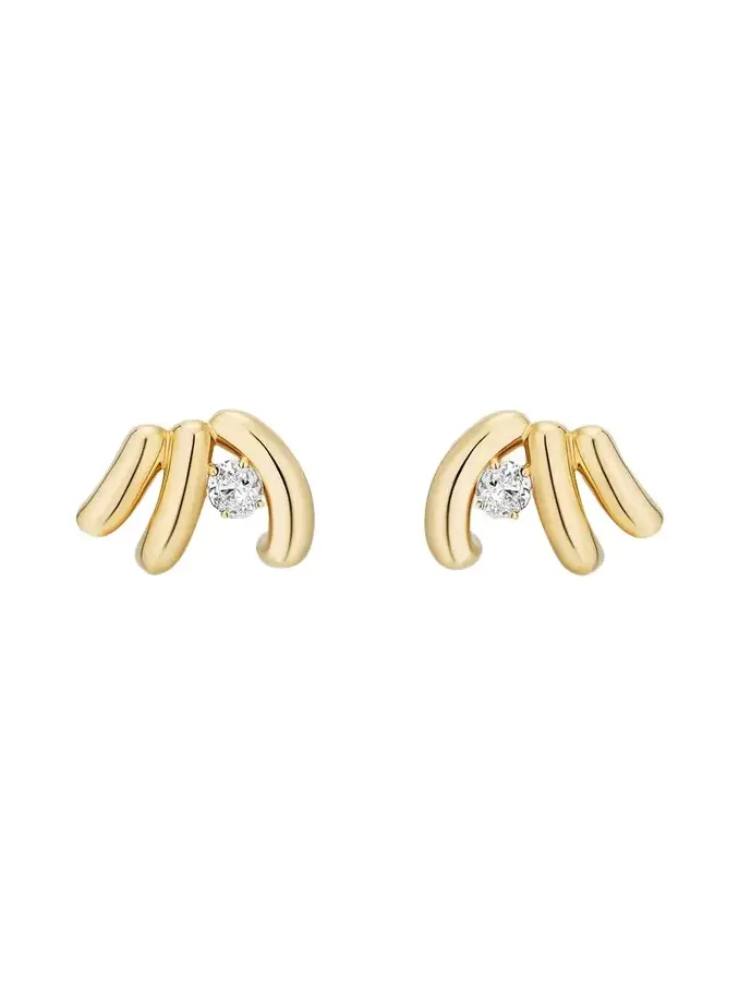 Mason and Books 14K Siren Cove Climber Earrings with Diamonds