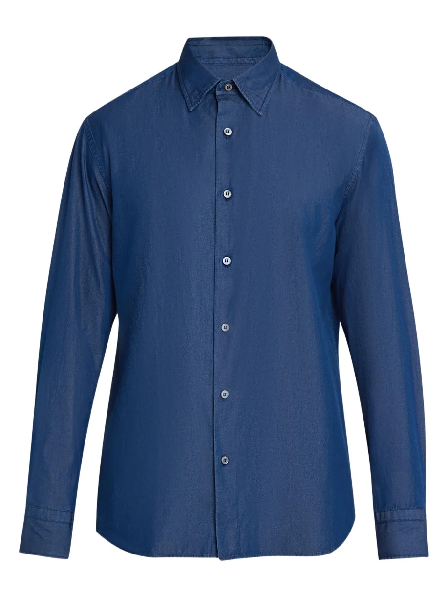 Men's Cotton Denim Casual Button-Down Shirt Men's Cotton Denim Casual Button-Down Shirt