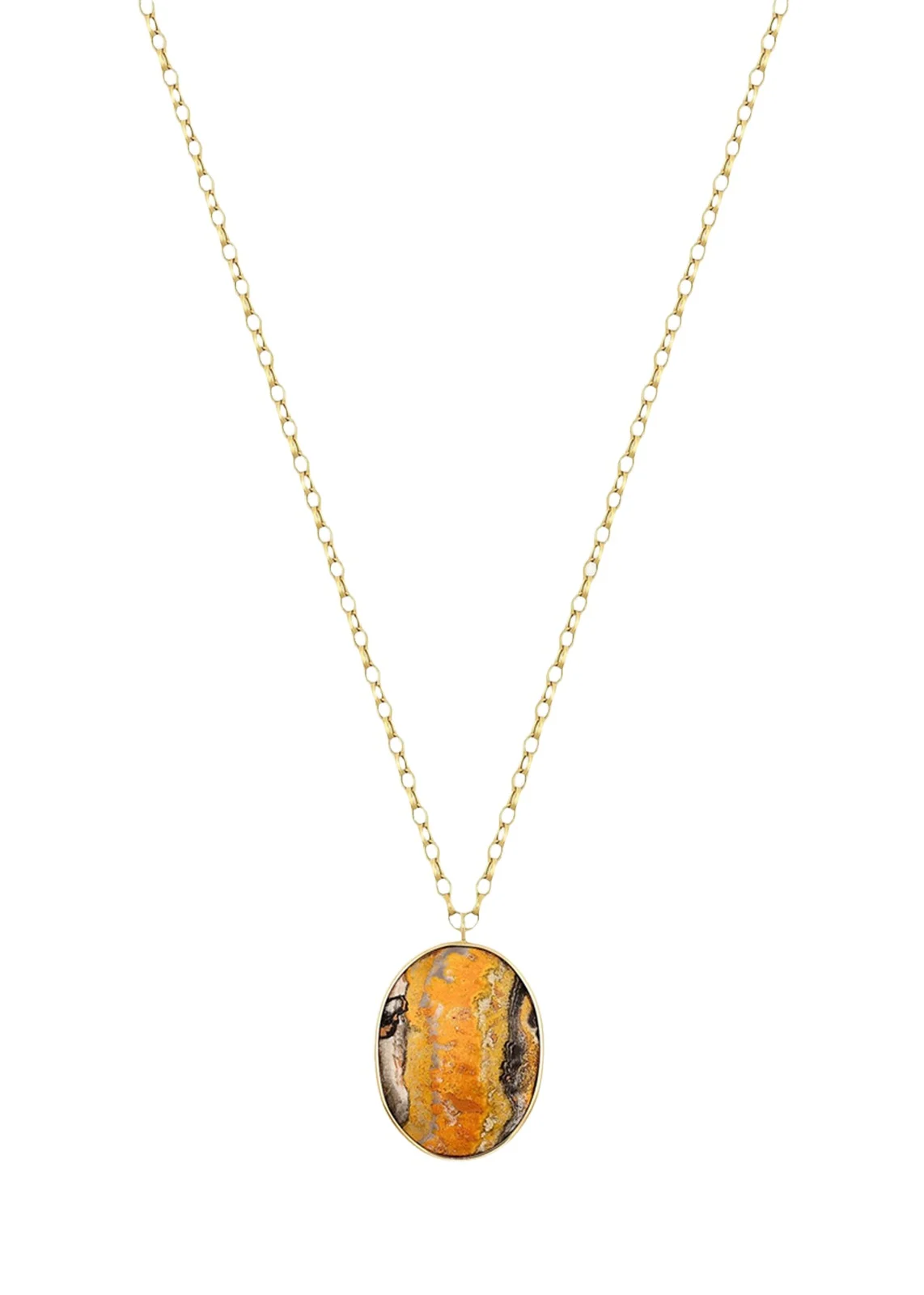 JIA JIA 14K Bumble Bee Jasper Long Pendant Necklace