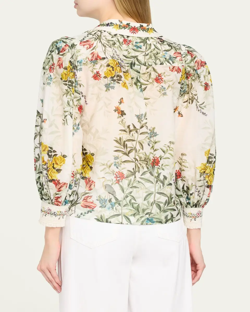 Alice + Olivia Charis Floral Button-Front Blouse | Thumbnail 3 Alice + Olivia Charis Floral Button-Front Blouse | Thumbnail 3