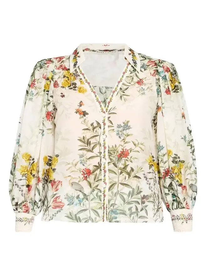 Charis Floral Button-Front Blouse