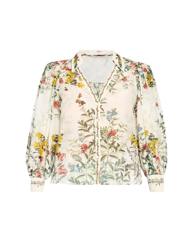 Alice + Olivia Charis Floral Button-Front Blouse | Image 1 Alice + Olivia Charis Floral Button-Front Blouse | Image 1