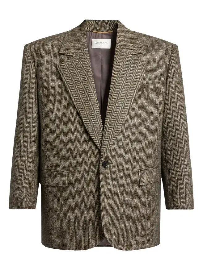 Herringbone Wool Single-Breasted Jacket Herringbone Wool Single-Breasted Jacket