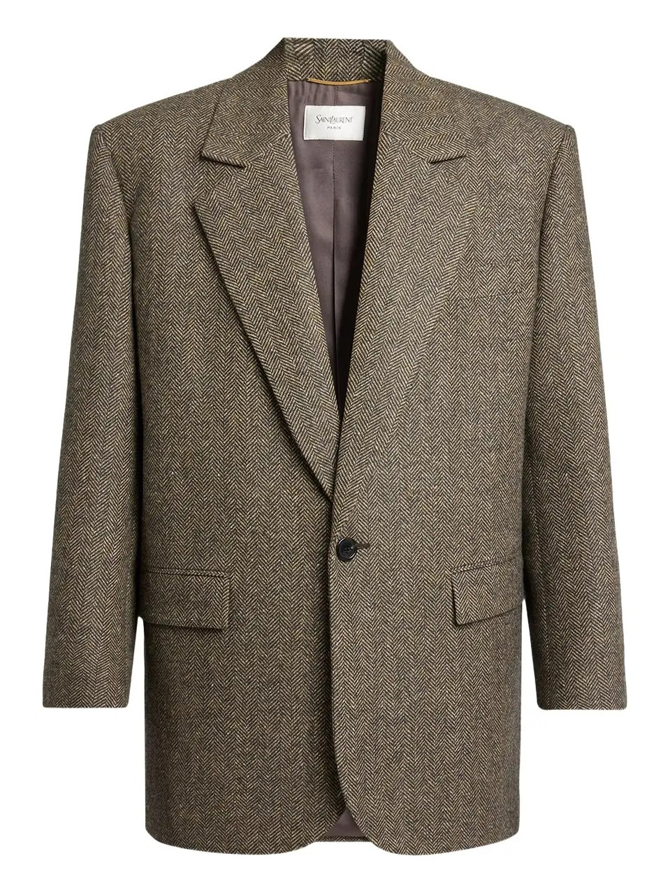 Herringbone Wool Single-Breasted Jacket Herringbone Wool Single-Breasted Jacket