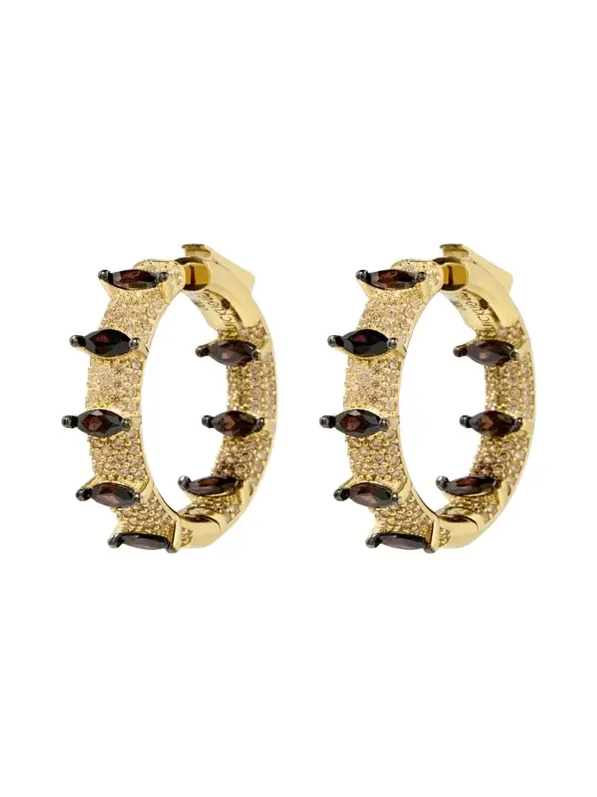 Rollins 14K Gold Vermeil Cubic Zirconia Hoop Earrings