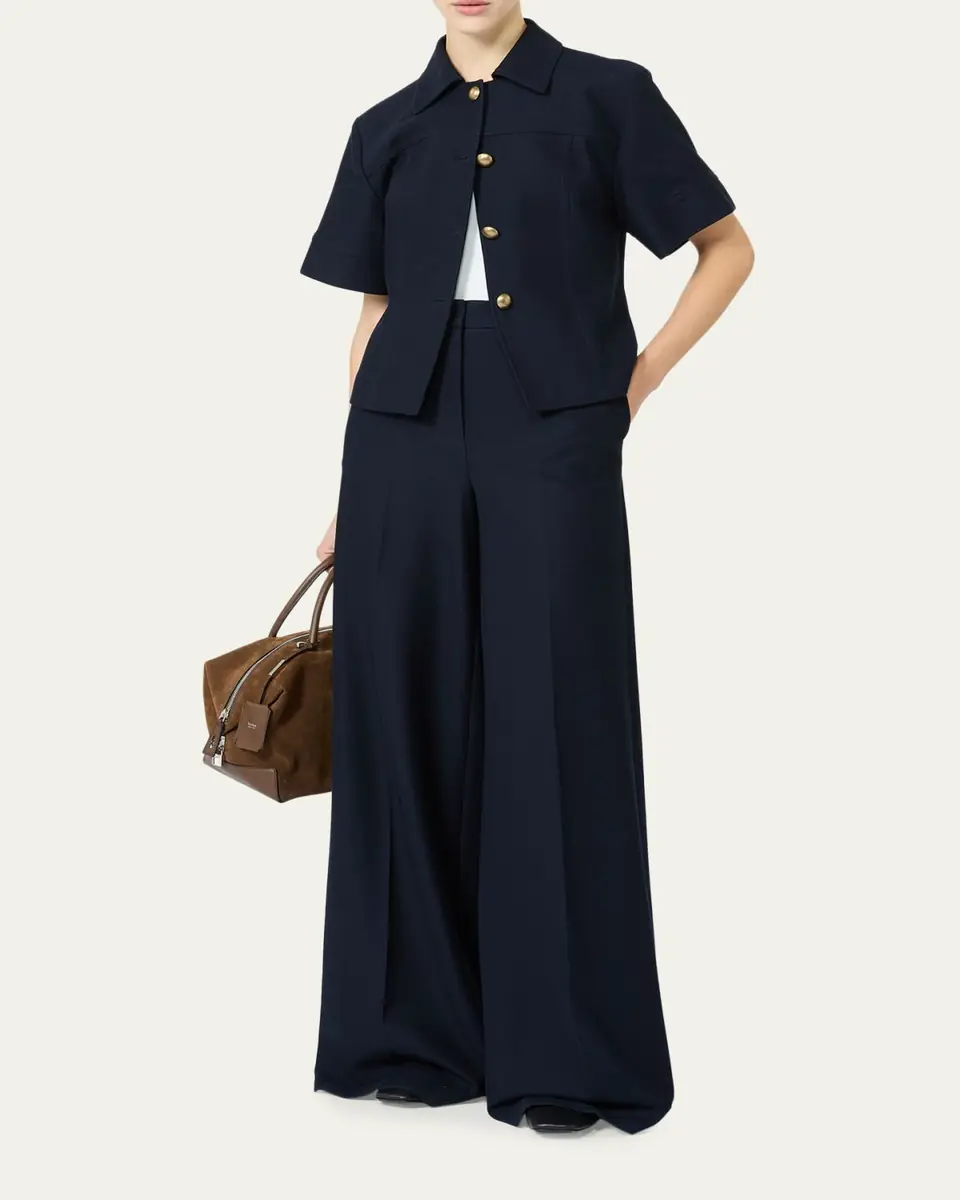 Max Mara Risorsa Short-Sleeve Pique Shirt Jacket | Thumbnail 2