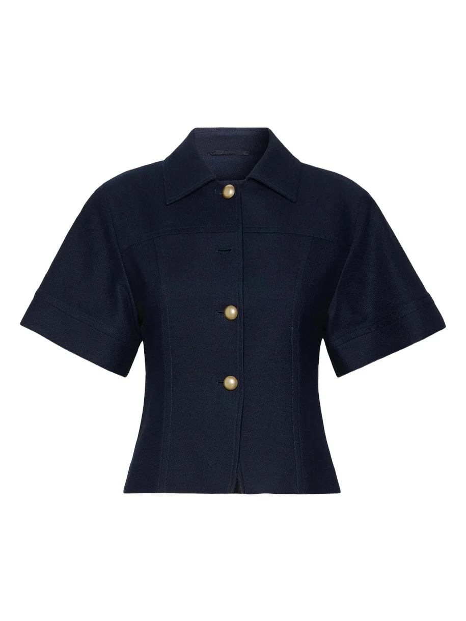 Risorsa Short-Sleeve Pique Shirt Jacket Risorsa Short-Sleeve Pique Shirt Jacket