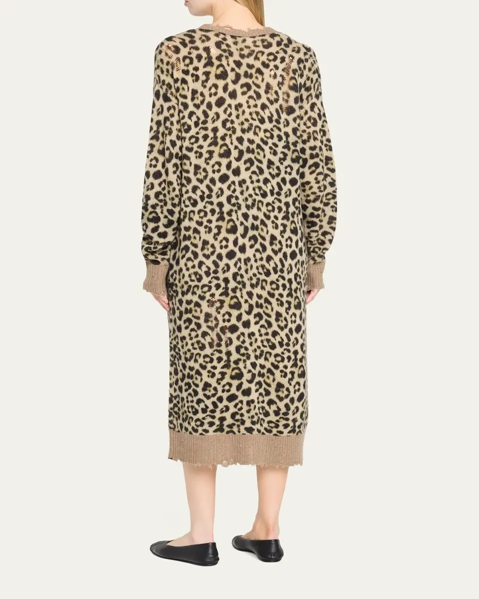 R13 Leopard-Print Long Cashmere Cardigan | Thumbnail 3 R13 Leopard-Print Long Cashmere Cardigan | Thumbnail 3