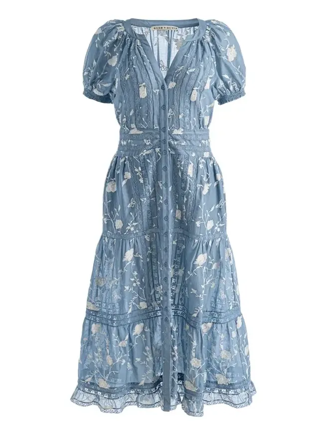 Kathryn Lace-Trim Midi Shirtdress Kathryn Lace-Trim Midi Shirtdress