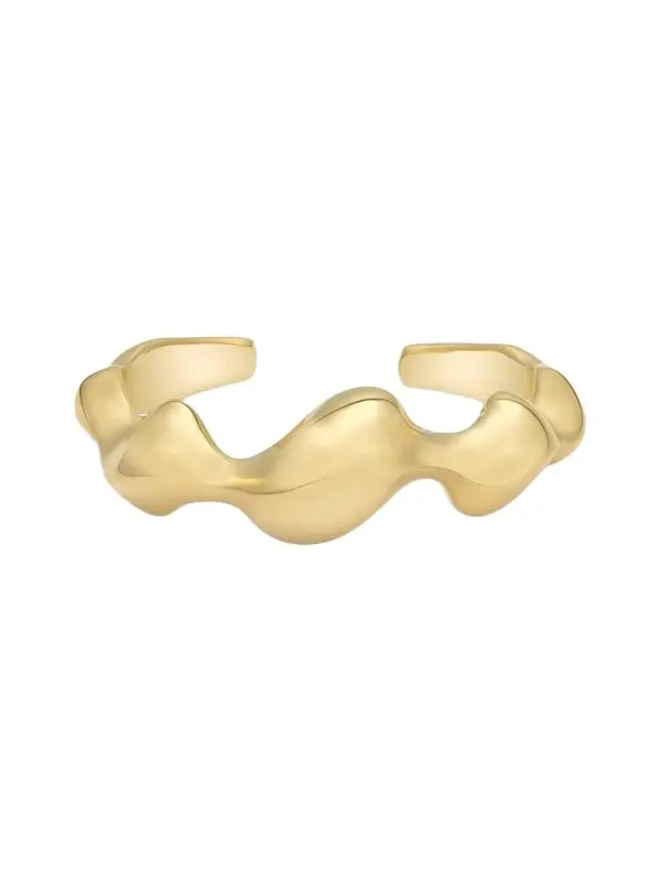 18K Yellow Gold Cayrn Hinged Cuff Bracelet