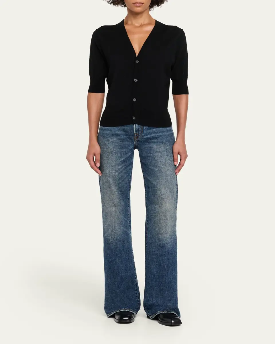 R13 Elbow-Sleeve Split-Hem Wool Sweater | Thumbnail 2 R13 Elbow-Sleeve Split-Hem Wool Sweater | Thumbnail 2