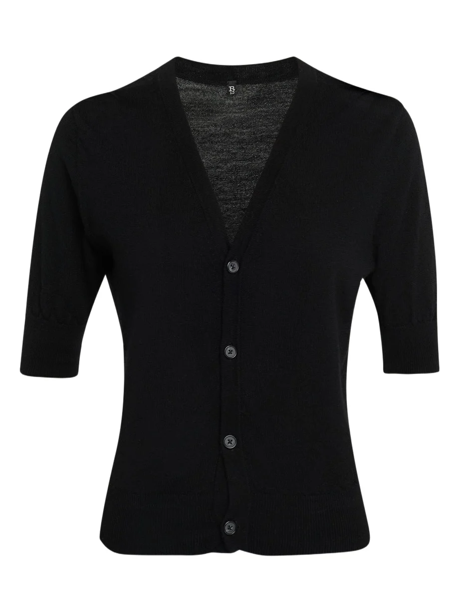 Elbow-Sleeve Split-Hem Wool Sweater Elbow-Sleeve Split-Hem Wool Sweater