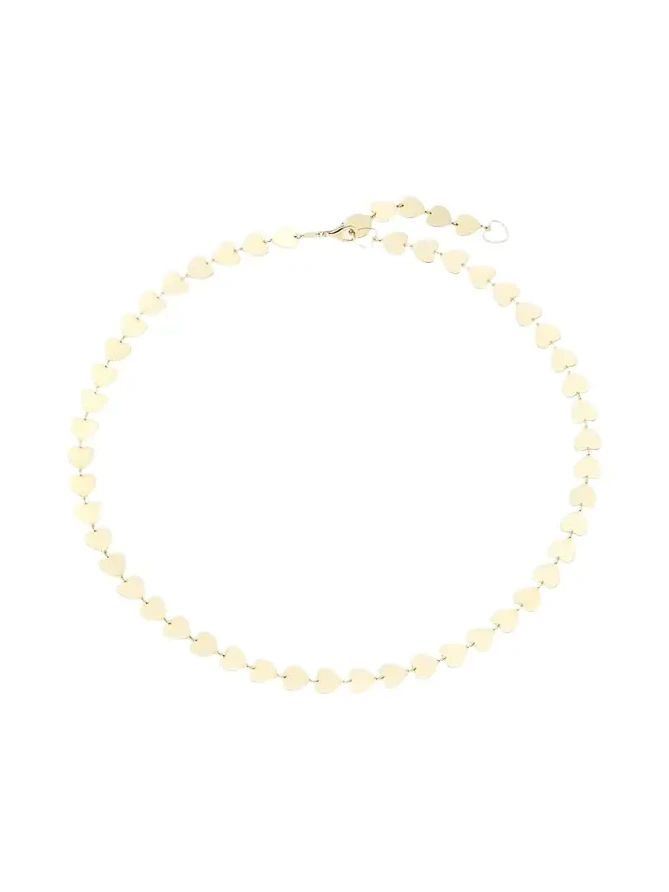 14K Gold Love Heart Chain Necklace