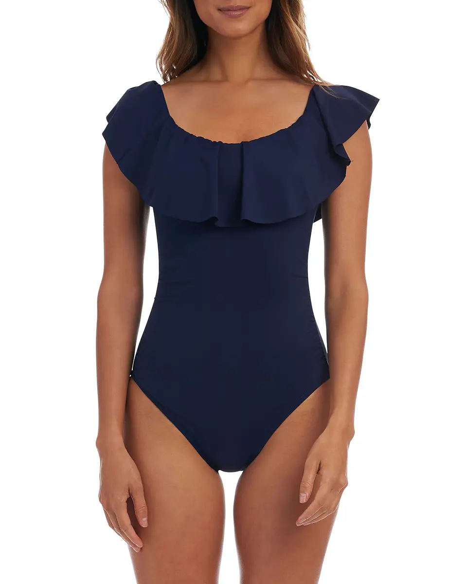 La Blanca Off-Shoulder Ruffle Lace-Up One-Piece Swimsuit | Thumbnail 3 La Blanca Off-Shoulder Ruffle Lace-Up One-Piece Swimsuit | Thumbnail 3