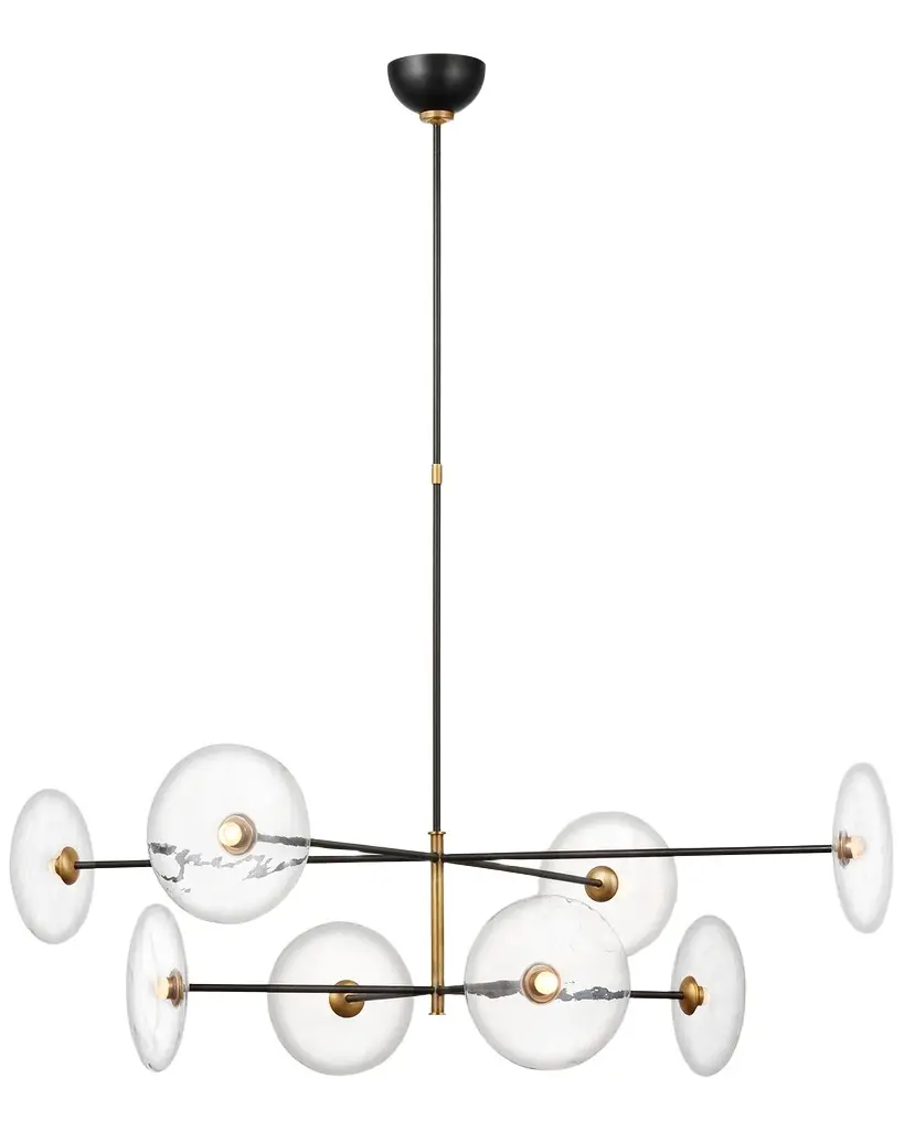 Visual Comfort Signature Calvino X-Large Radial Chandelier In Aged Iron And Hand-Rubbed Antique Brass With Clear Glass By Ian K. Fowler | Image 1 Visual Comfort Signature Calvino X-Large Radial Chandelier In Aged Iron And Hand-Rubbed Antique Brass With Clear Glass By Ian K. Fowler | Image 1