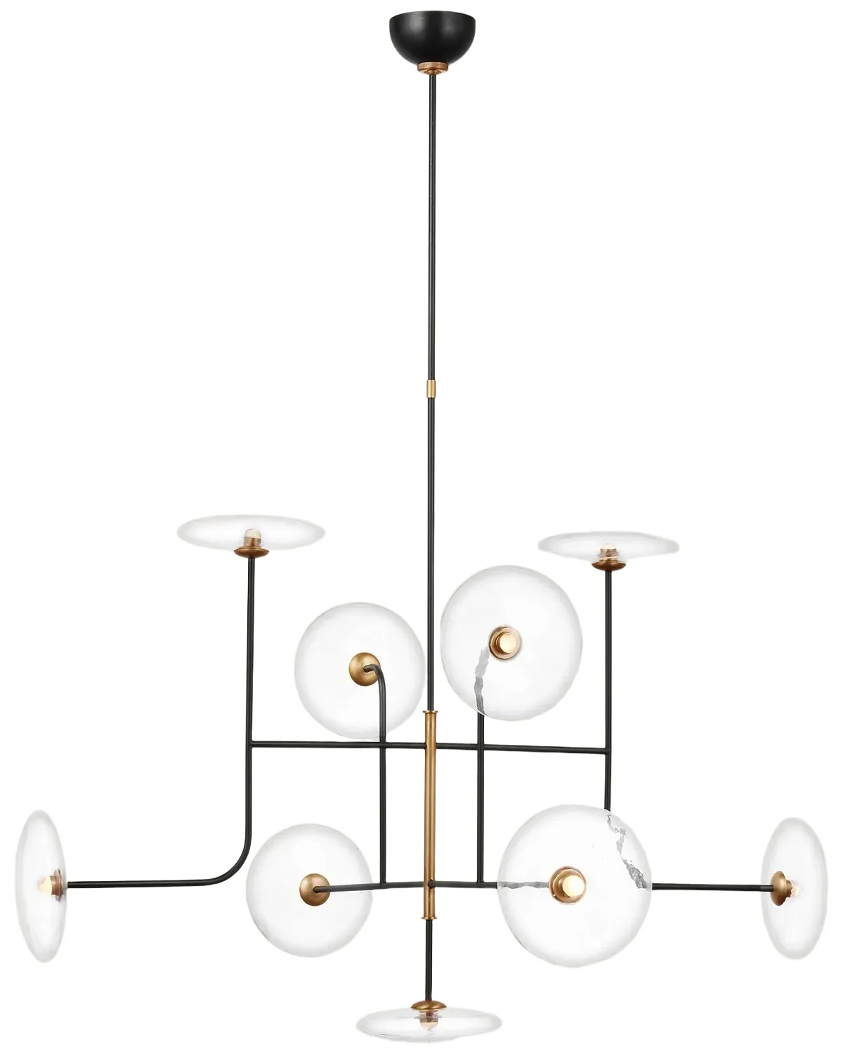 Visual Comfort Signature Calvino X-Large Arched Chandelier In Aged Iron And Hand-Rubbed Antique Brass With Clear Glass By Ian K. Fowler