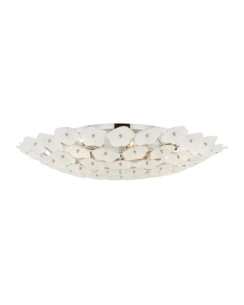 Visual Comfort Signature Leighton Grande Flush Mount in Polished Nickel by Kate Spade New York | Image 1 Visual Comfort Signature Leighton Grande Flush Mount in Polished Nickel by Kate Spade New York | Image 1