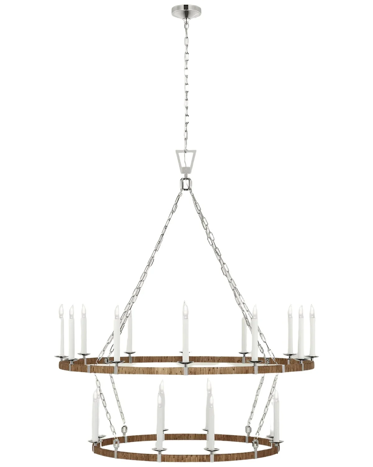 Visual Comfort Signature Darlana Wrapped 52" 20-Light Two-Tier Chandelier by Chapman & Myers