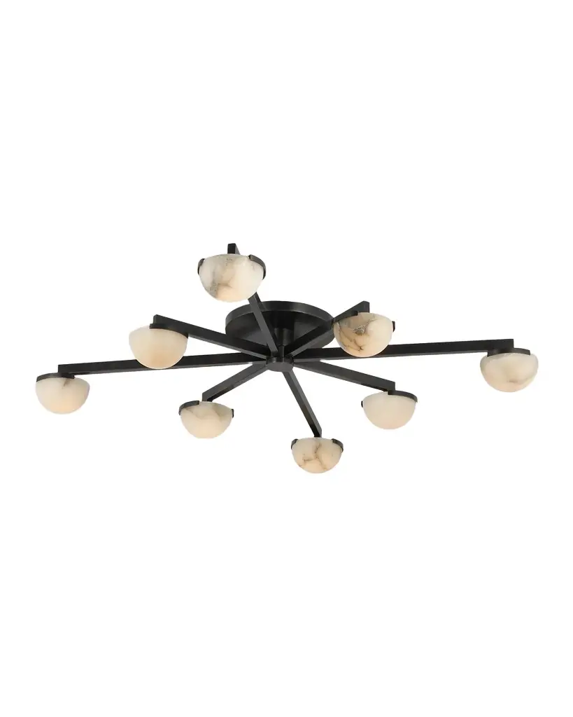 Visual Comfort Signature Pedra Staggered Arm Flush Mount by Kelly Wearstler