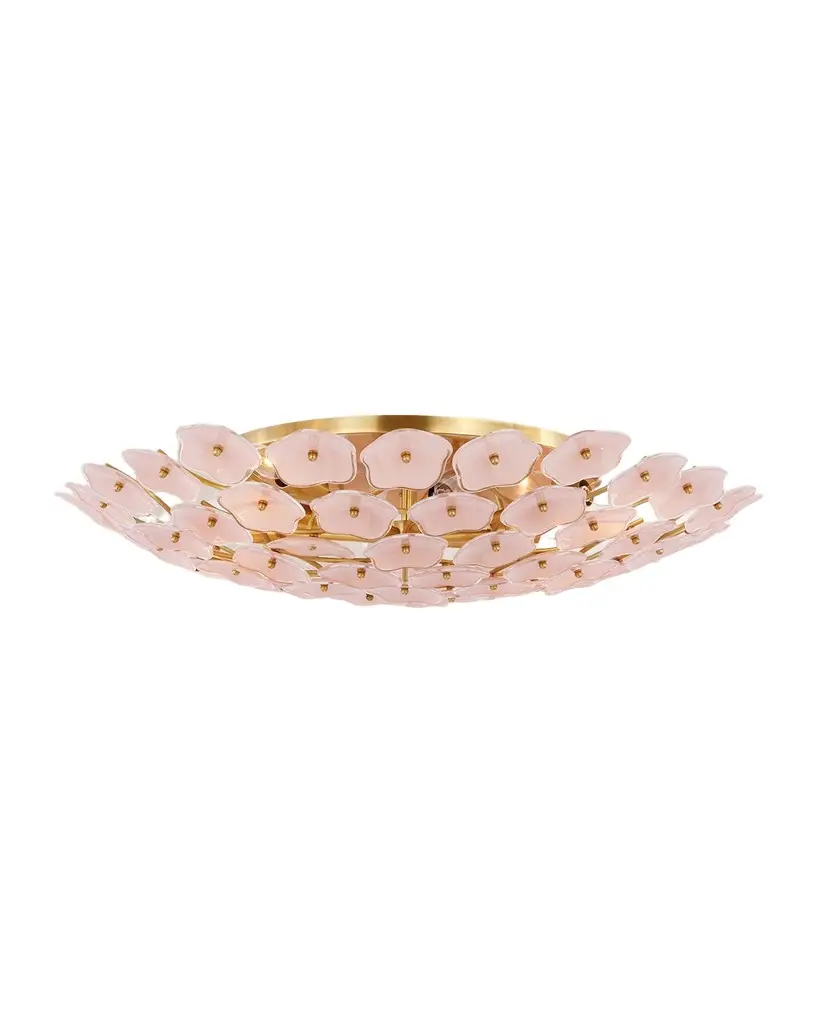 Visual Comfort Signature Leighton Grande Flush Mount in Soft Brass by Kate Spade New York