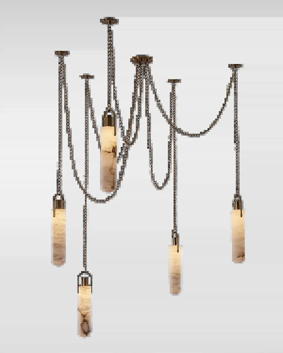 Allegri Crystal by Kalco Lighting Flint 5-Light LED Multi-Drop Pendant Light | Thumbnail 2 Allegri Crystal by Kalco Lighting Flint 5-Light LED Multi-Drop Pendant Light | Thumbnail 2