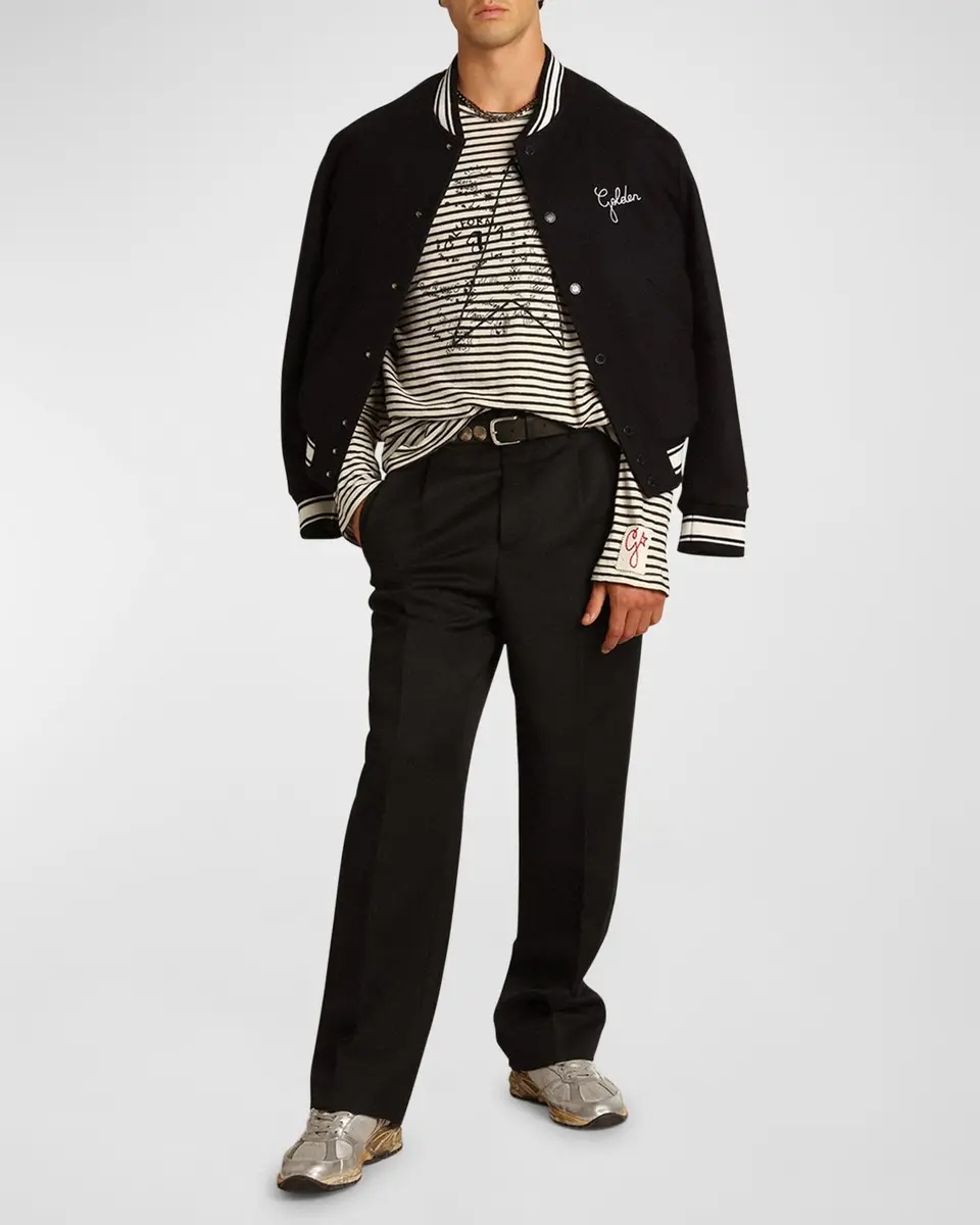 Golden Goose Men's Embroidered Compact Bomber Jacket | Thumbnail 2 Golden Goose Men's Embroidered Compact Bomber Jacket | Thumbnail 2