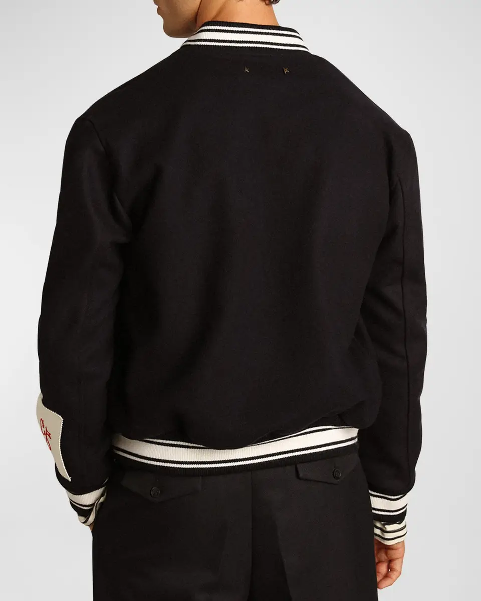 Golden Goose Men's Embroidered Compact Bomber Jacket | Thumbnail 3 Golden Goose Men's Embroidered Compact Bomber Jacket | Thumbnail 3